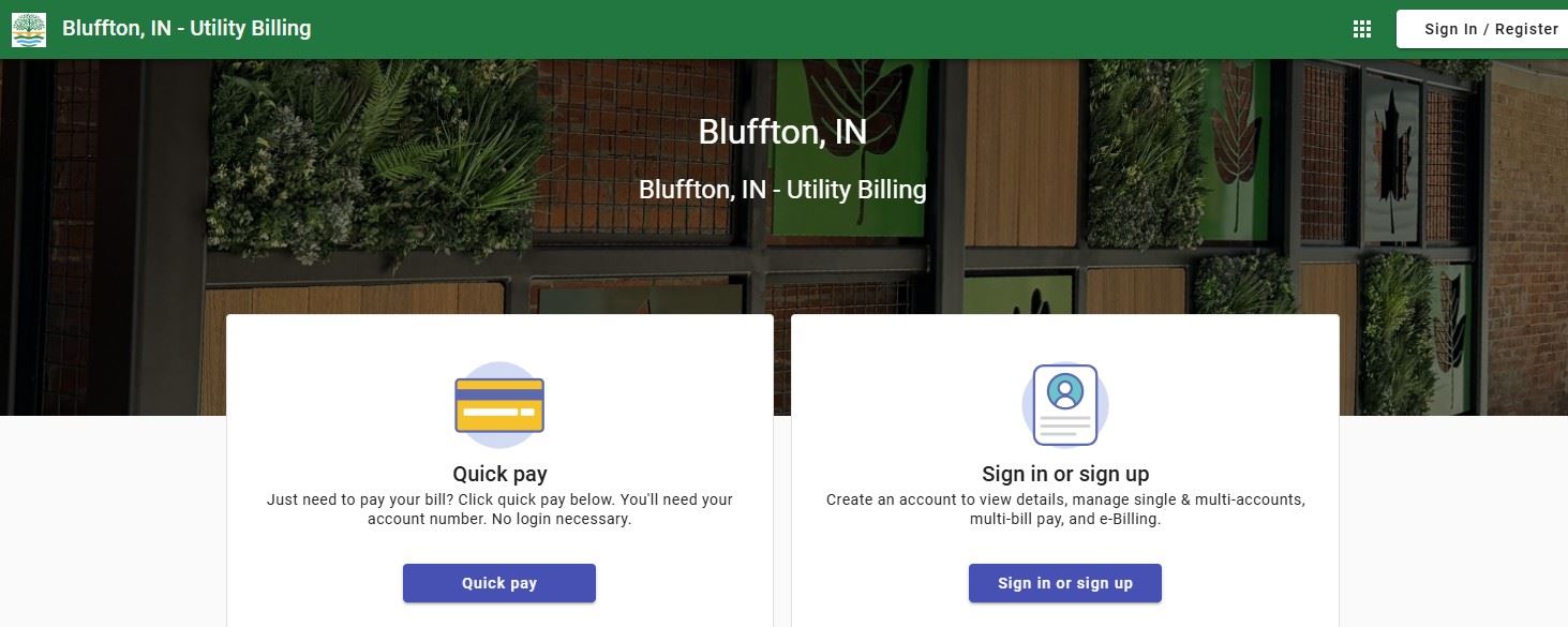 Online bill pay welcome screen image